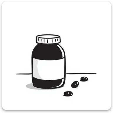 a hand drawn doodle of a dietary supplement sticker