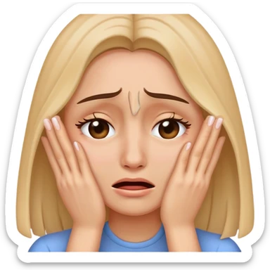 crying woman covering her face with hands sticker