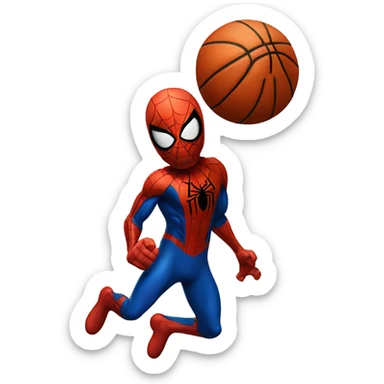 Spider-Man bouncing a basketball sticker