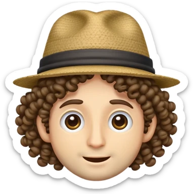 jew emoji with the jewish hat and curly hair down the side sticker