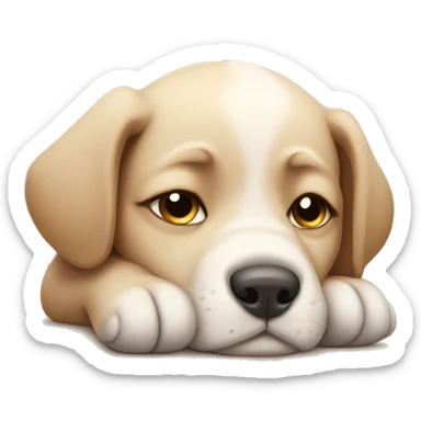 sleep-deprived puppy  sticker