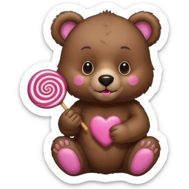 ours avec une sucette  sticker