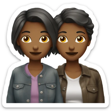 two girls lesbians  sticker