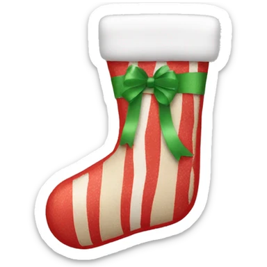 Christmas stocking with candy canes sticker