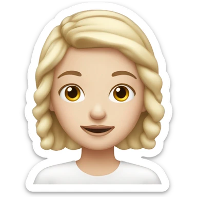 white girl applying cream on face sticker