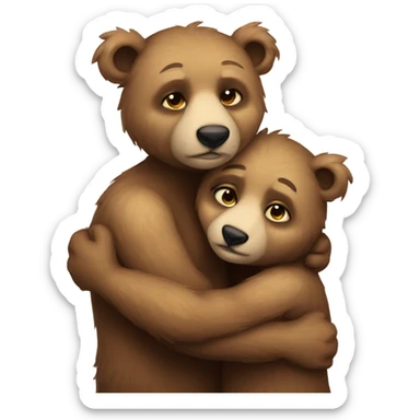 Furry bears male and female cuddling  sticker
