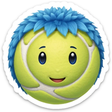 full blue tennis ball sticker
