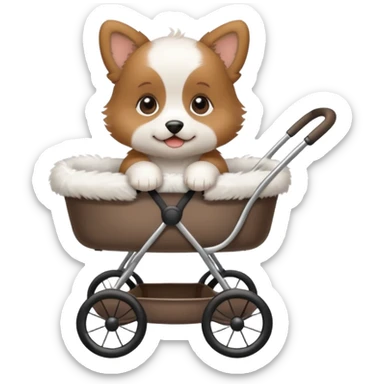 Stroller in puppy sticker