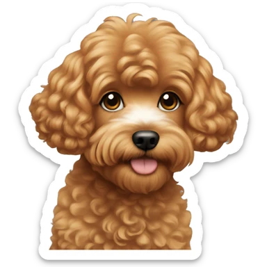 Ginger hair girl shoulder length with maltipoo sticker