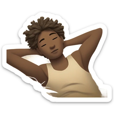 Peasant sleeping on hay bed  sticker