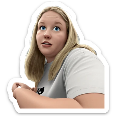 blonde girl with blue eyes sticker
