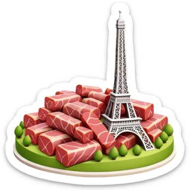  paris art city SPAM meat sculpture arty landscape  sticker