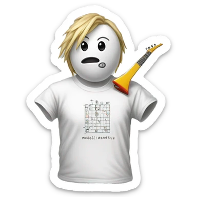 White t-shirt that says Math Rockers in scrbble looking letters sticker