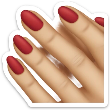 Long red  nails on medium skin ton sticker