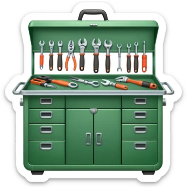 green mechanic tool table sticker