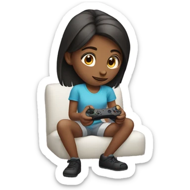 Girl playing video games  sticker