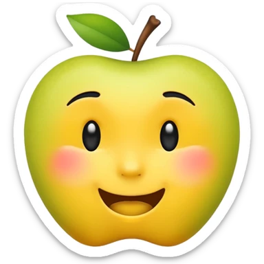 winking face emoji, playful and friendly, apple style sticker