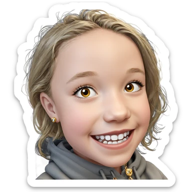 smiling girl with jewelry sticker
