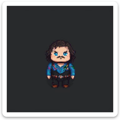 portrait of Jack Black in pixel art style sticker
