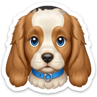 White/tan Cocker spaniel and blue eyes sticker