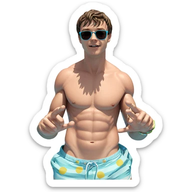 sunny poolside moment with style sticker