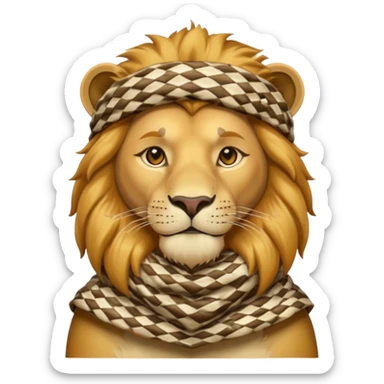 León con keffiyeh sticker