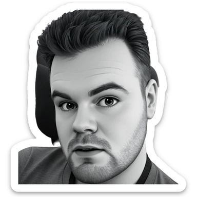 monochrome portrait of a man sticker