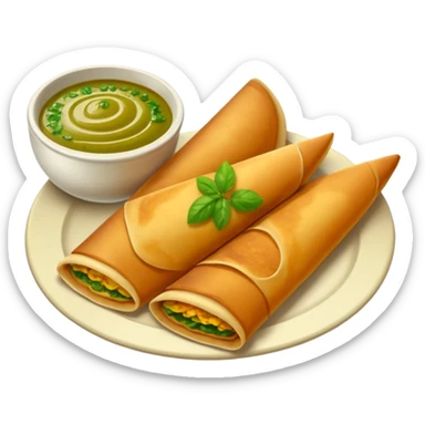 Dosa and chutney on the side sticker