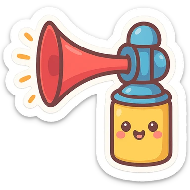 air horn, playful and colorful, no text, suitable as an emoji sticker