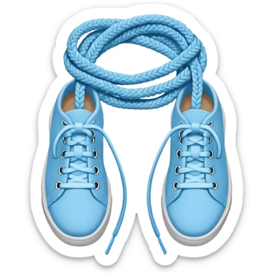make an emoji of light blue shoe laces sticker