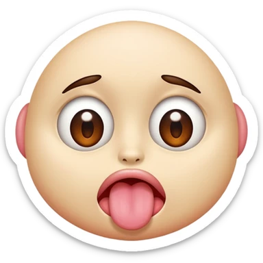 rolling eyes with tongue out sticker