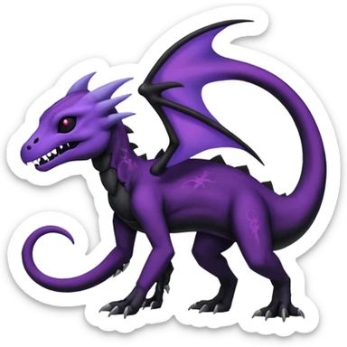 Nebulae Gothic Spooky Salandit-Cubone-Duskull-Noibat-Fakémon-hybrid-creature (full body)  sticker