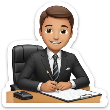 сгенерируй смайлик красавчик образ внутри компании лидер sticker