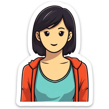 woman upper body sticker