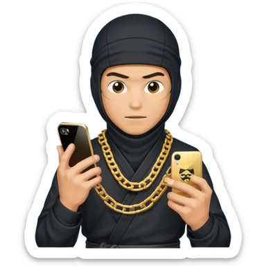 Ninja gold chain on phone sticker