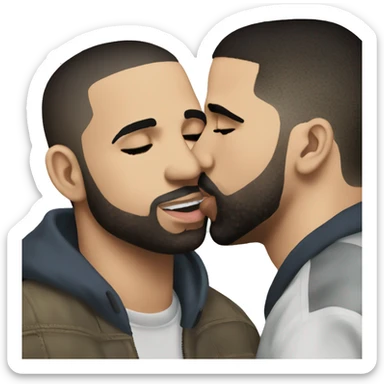 drake kissing drake sticker