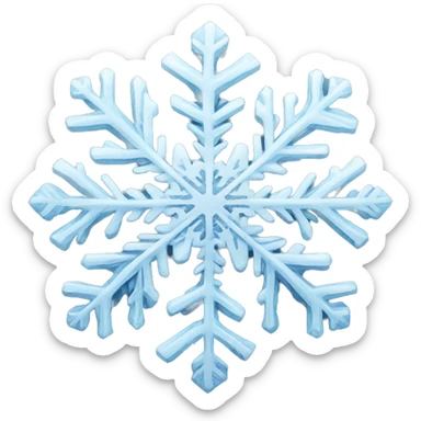 A detailed snowflake with intricate icy patterns, soft blue tones sticker