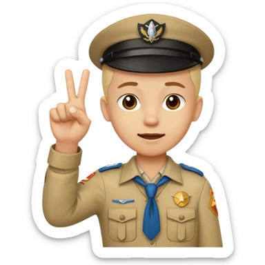 main scouts avec trois doigts du milieu levés   sticker