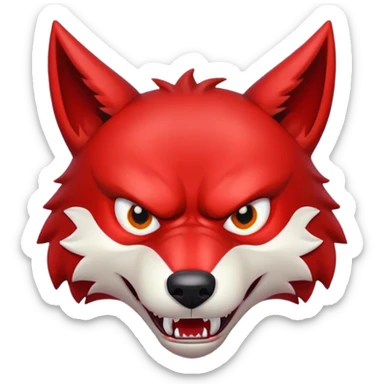 Red Angry Scary Wolf sticker