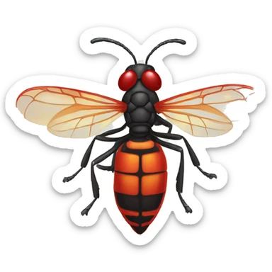 Red flying Wasp sticker