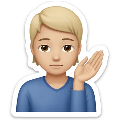 Emoji of a guy wiping off his shoulder with his hand sticker