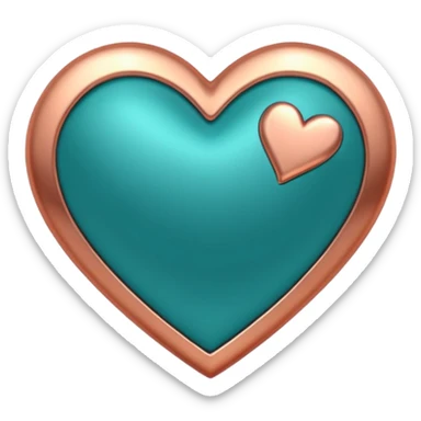 A teal, burnt orang, and rose gold heart, please.  sticker