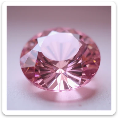 a sparkling pink diamond, highly faceted, realistic style, photorealistic, shiny reflections sticker
