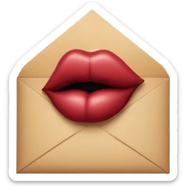 envelope with a rose kiss on it sticker
