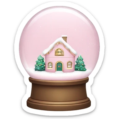 pale pink snow globe sticker