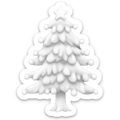 Árbol de Navidad de color blanco con adornos blancos sticker