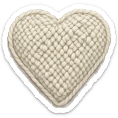 Cream knit heart sticker
