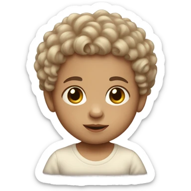 Lightskin baby boy with curly dark hair sticker