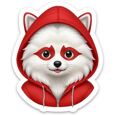 Spitz in a red hoodie sticker