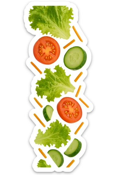 insalata che cade verticalmente sticker